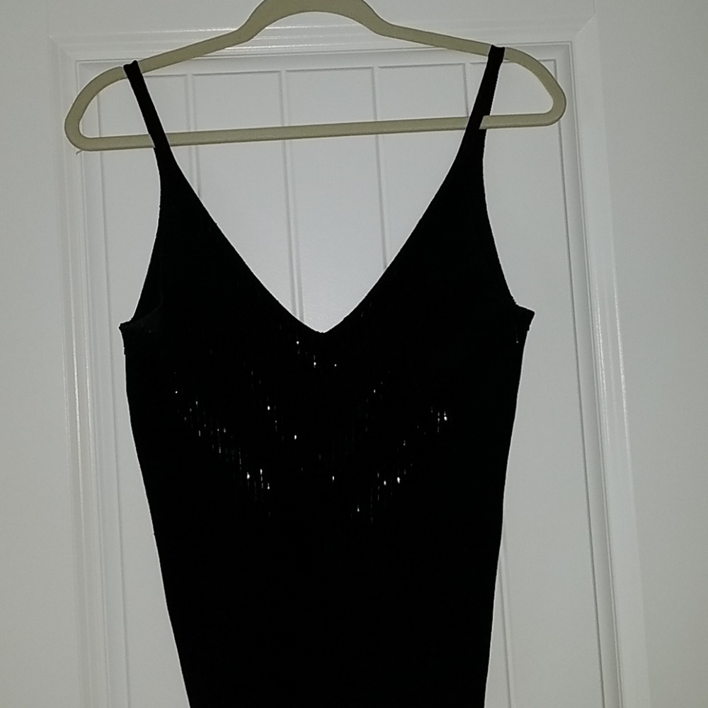 Cache, Silk blend, beaded V-neck top